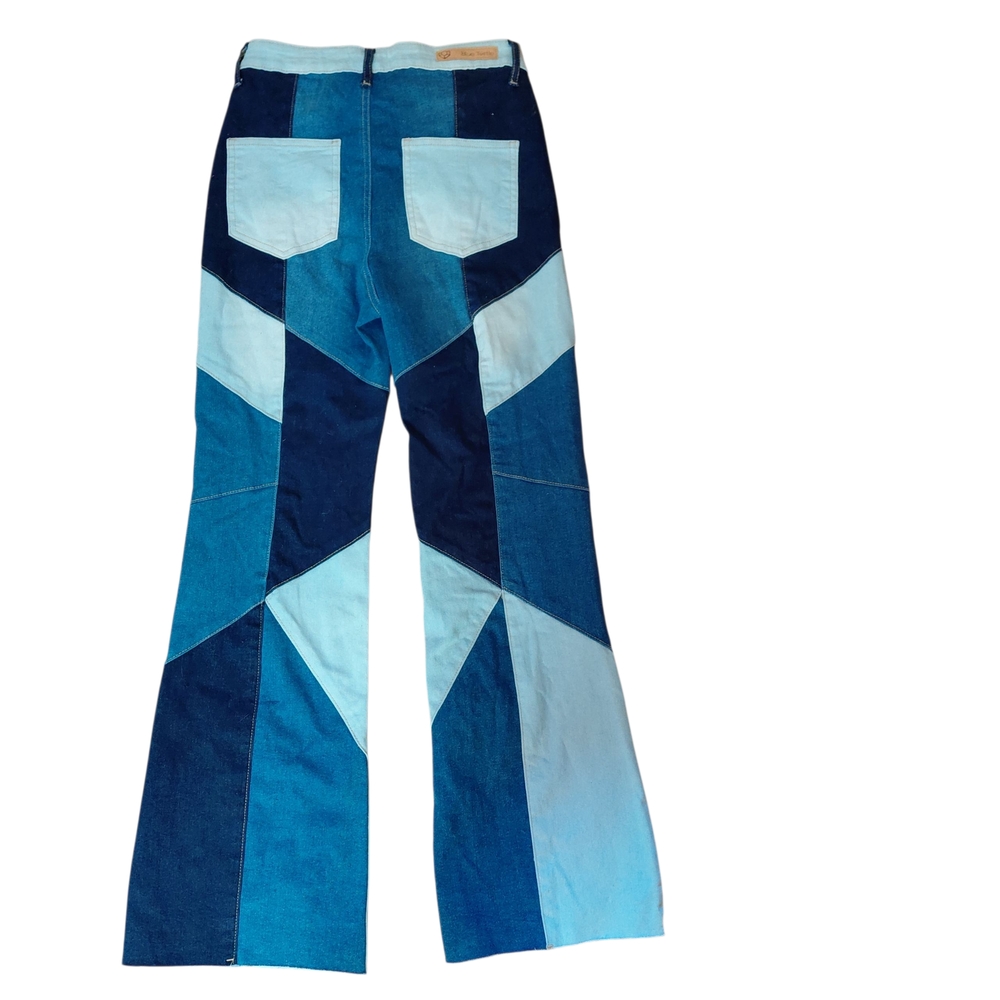 Blue Turtle Bluetones Colorblock Patchwork Flare … - image 2